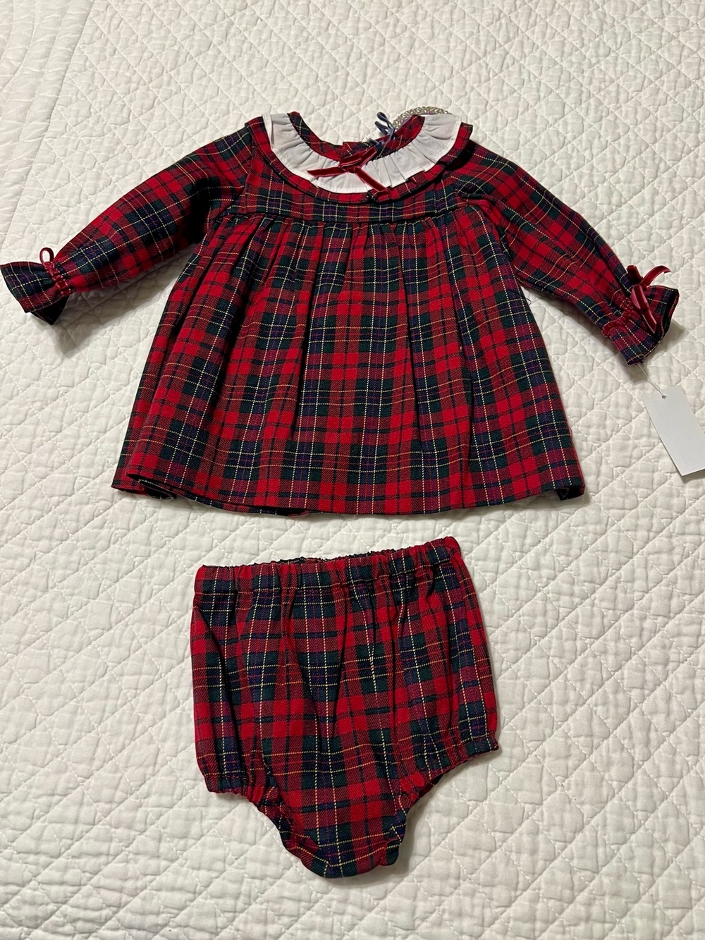 NEW Edgehill Collection x Darby Fallon Clark Red Plaid Baby Dress Set